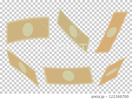 紙幣が舞うベクターイラスト 122268700