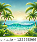 ヤシの木がある海の風景 122268966