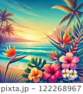 ヤシの木と海のある風景 122268967