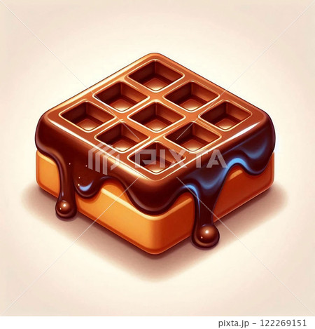 チョコレートをかけたワッフル 122269151