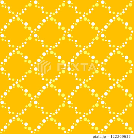 泡のようなドットのチェックパターン柄_オレンジ 122269635