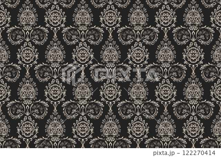 Motifs African boho paisley Floral Ikat pattern embroidery damask. Ethnic ikat floral Ethnic Indian Pattern Ikat pattern Ethnic Pattern.Damask indian floral Aztec embroidery border seamless patterns. 122270414