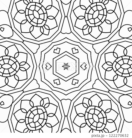 Abstract coloring page for coloring book, mandala making, color fill up practice etc 122270632