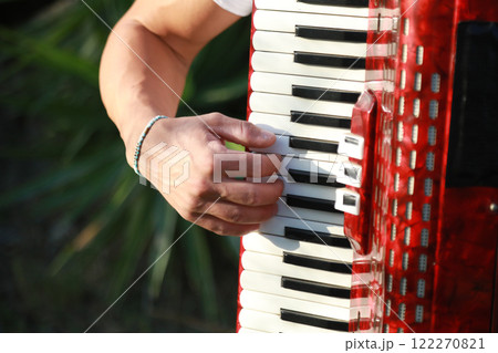 Hand Of A Professional Accordion Player  122270821