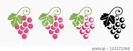Grape bunch with grape leaf vector illustration 122271268