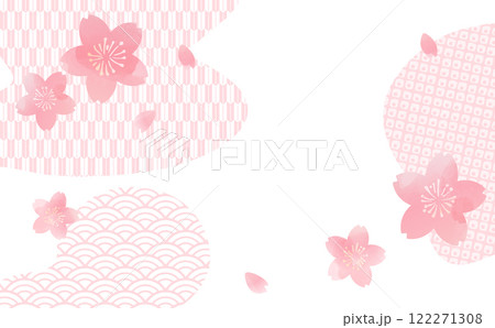 淡いピンクの美しい桜の背景イラスト 淡いピンクの美しい桜の背景イラスト 122271308
