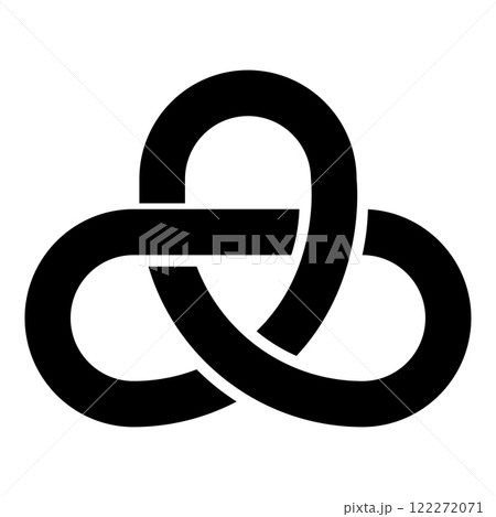 Gordian knot Sacred geometry symbol icon black color vector illustration image flat style 122272071