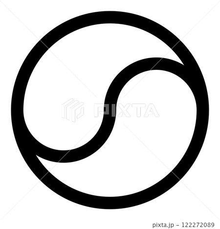 Yin Yang Taoism symbol harmony equilibrium concept icon black color vector illustration image flat style 122272089