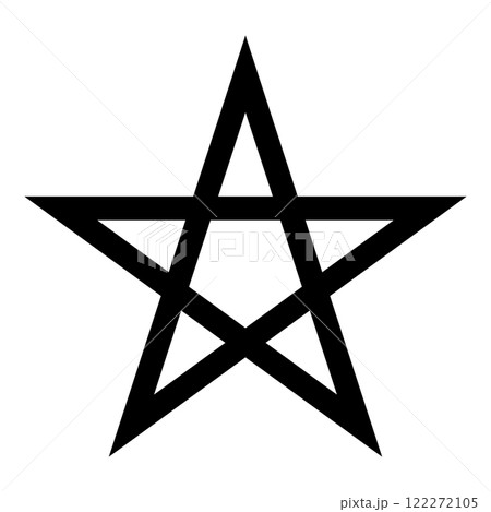 Pentagram Neo paganism sign five pointed star icon black color vector illustration image flat style Pentagram Neo paganism sign five pointed star icon black color vector illustration image flat style 122272105