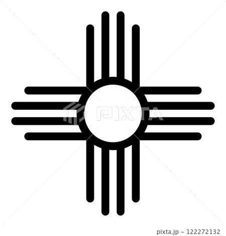 Zia symbol ancient sun emblem element of New Mexico flag icon black color vector illustration image flat style 122272132