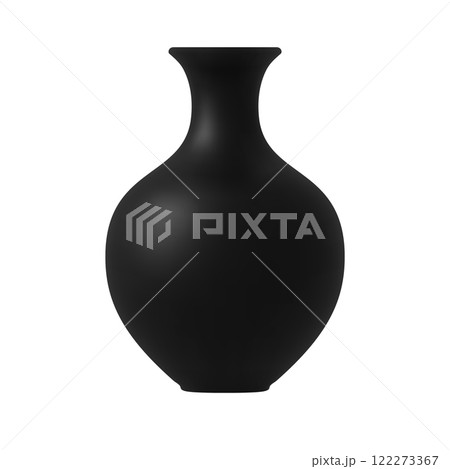 black Ceramic vase isolated. Vector illustration 122273367