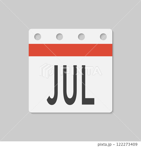 Vector template icon page calendar - July month Vector template icon page calendar - July month 122273409