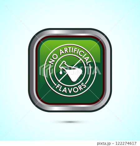 No artificial flavor icon design illustration, Artificial flavor free symbol, Natural product, Button design 122274617