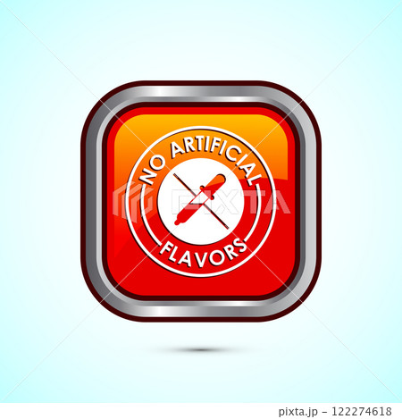 No artificial flavor icon design illustration, Artificial flavor free symbol, Natural product, Button design 122274618