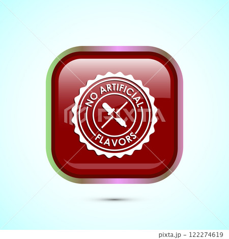 No artificial flavor icon design illustration, Artificial flavor free symbol, Natural product, Button design 122274619