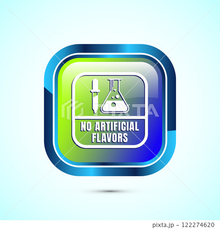 No artificial flavor icon design illustration, Artificial flavor free symbol, Natural product, Button design 122274620