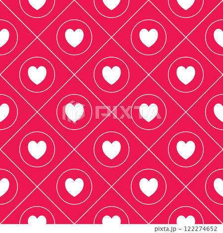 Seamless pattern with hearts, romantic tileable background 122274652