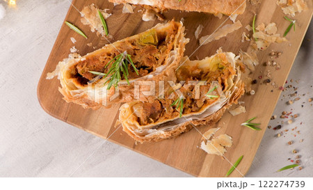 Puff pastry vegetable roll Puff pastry vegetable roll 122274739