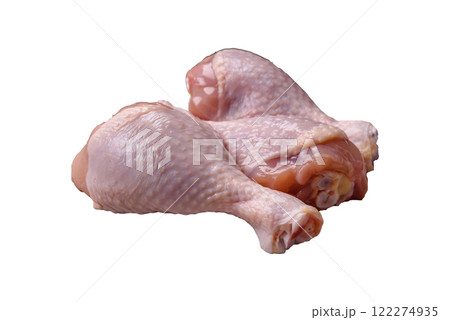 Raw chicken legs with salt, spices and herbs Raw chicken legs with salt, spices and herbs 122274935