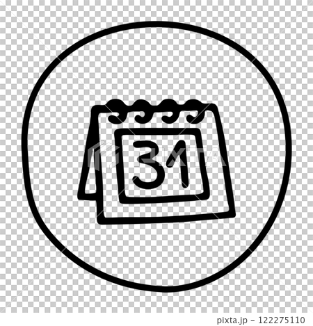 Doodle calendar schedule icon hand drawn with black line in freehand style 122275110