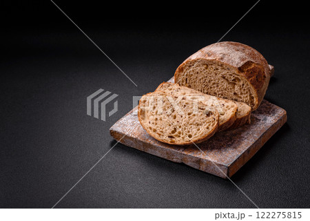 Brown bread with seeds and grains for sandwiches 122275815