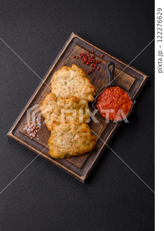 Delicious fried pork or chicken chops with salt and spices Delicious fried pork or chicken chops with salt and spices 122276629