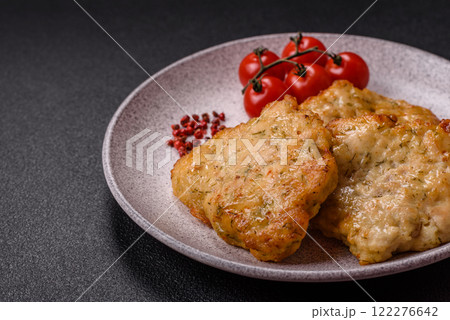 Delicious fried pork or chicken chops with salt and spices Delicious fried pork or chicken chops with salt and spices 122276642