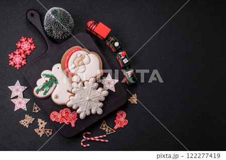 Homemade Christmas gingerbread cookies made as sweets 122277419