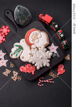 Homemade Christmas gingerbread cookies made as sweets 122277420