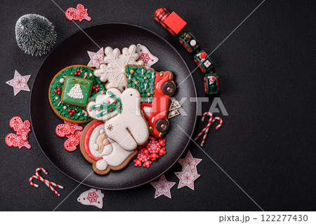 Homemade Christmas gingerbread cookies made as sweets 122277430