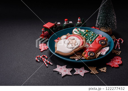 Homemade Christmas gingerbread cookies made as sweets 122277432
