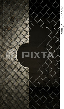 穴の開いた金網、セキュリティの脆弱性 122277630
