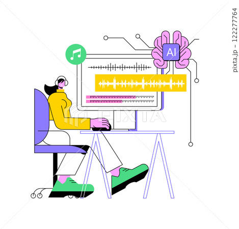 AI-Backed Music Composition abstract concept vector illustration. AI-Backed Music Composition abstract concept vector illustration. 122277764