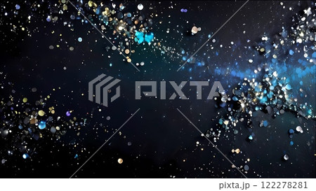 黒背景ラグジュアリーな螺鈿モチーフ金とキラキラの結婚式向き背景テクスチャ壁紙 122278281