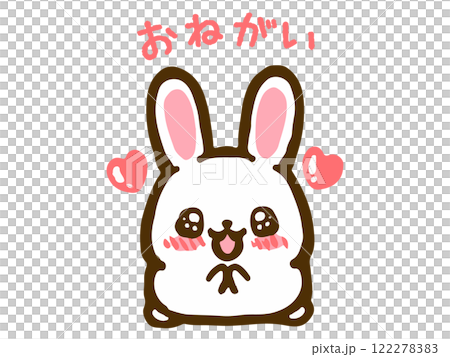 Doodle-style illustration of a begging rabbit 122278383