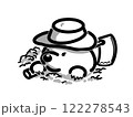 畑仕事をするモグラ 122278543