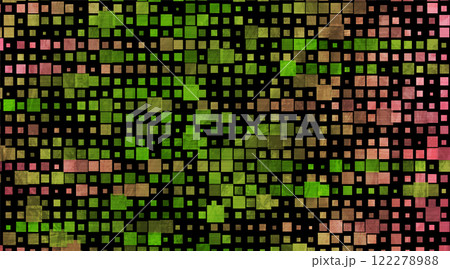 Green pink minimal mosaic squares abstract geometric grunge background 122278988