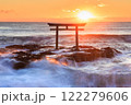 波に打たれる鳥居 122279606