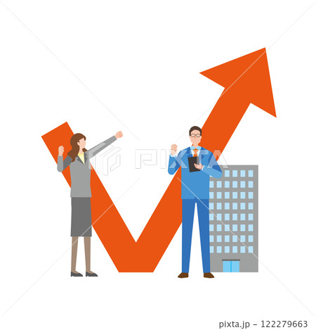 V字回復とビジネスマン 122279663