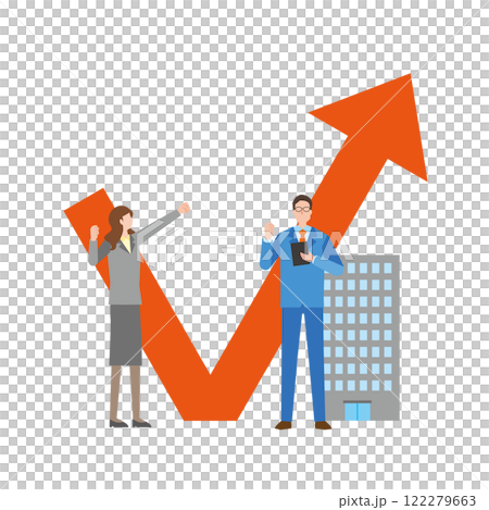 V字回復とビジネスマン 122279663