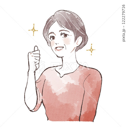 いいねをするグッドポーズの女性 いいねをするグッドポーズの女性 122279716