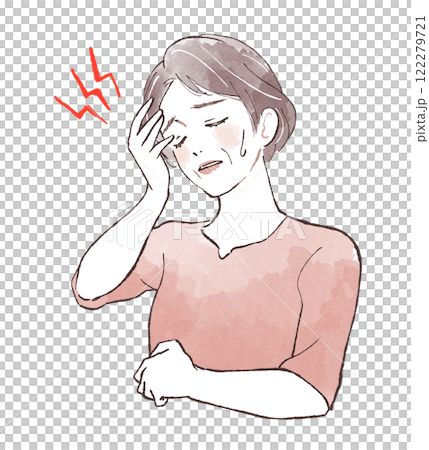 A woman suffering from a headache A woman suffering from a headache 122279721