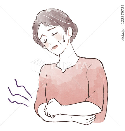 腹痛に悩む女性 122279725