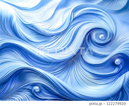 綺麗な青い波の背景イラスト素材 122279920