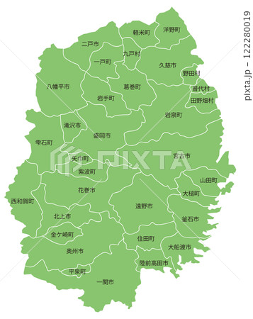 分割できる岩手県地図 市町村名あり 分割できる岩手県地図 市町村名あり 122280019