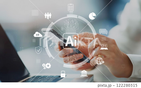 Human interact with AI artificial intelligence brain process generative AI EIDE Human interact with AI artificial intelligence brain process generative AI EIDE 122280315