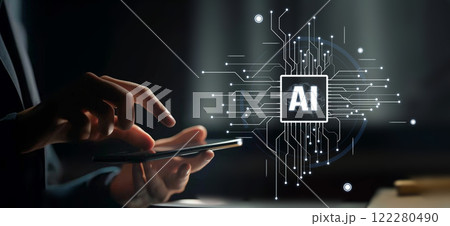 Human interact with AI artificial intelligence brain process generative AI EIDE Human interact with AI artificial intelligence brain process generative AI EIDE 122280490