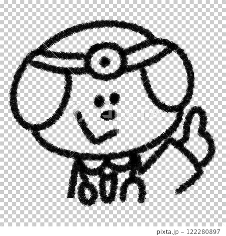 かわいい犬のお医者さん (モノクロ) 透過 かわいい犬のお医者さん (モノクロ) 透過 122280897