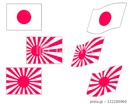 日本の国旗のセット 122280960