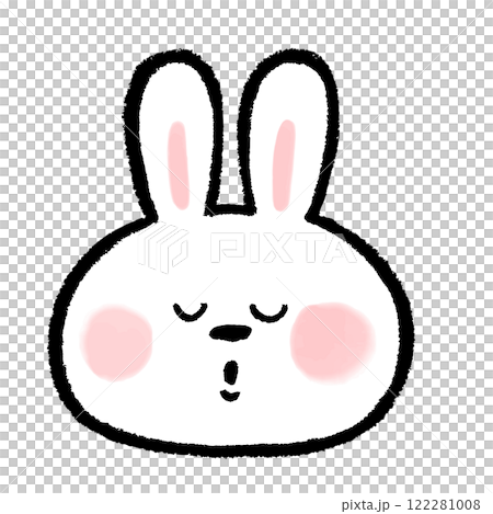Rabbit face icon with eyes closed Rabbit face icon with eyes closed 122281008